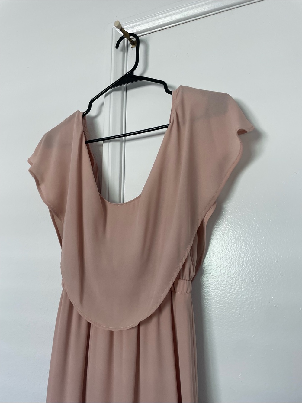 Show Me Your Mumu Blush Pink Maxi Dress with Draped Shoulder Sleeves